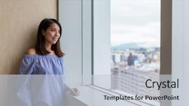  Presentation with person looking out in nature - Audience pleasing PPT layouts consisting of japan map - woman looking out of window backdrop and a lemonade colored foreground