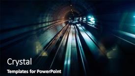  Presentation with motion - PPT layouts featuring train-moves-underground-motion-blurred background and a black colored foreground