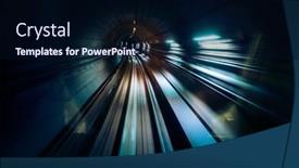  Presentation with motion - Colorful PPT theme enhanced with train-moves-underground-motion-blurred backdrop and a navy blue colored foreground