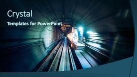  Presentation with motion - PPT theme with train-moves-underground-motion-blurred background and a navy blue colored foreground