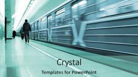  Presentation with station - Colorful slide set enhanced with motion speed velocity - train moving backdrop and a light blue colored foreground