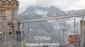  Presentation with train railway - Presentation consisting of train-near-the-gornergrat-bahn background and a  colored foreground