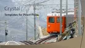  Presentation with train railway - PPT theme enhanced with train-near-the-gornergrat-bahn background and a light gray colored foreground