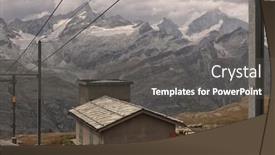  Presentation with train railway - PPT theme featuring train-near-the-gornergrat-bahn background and a dark gray colored foreground