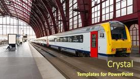  Presentation with train railway - Audience pleasing PPT layouts consisting of train-on-railway-station-travel backdrop and a tawny brown colored foreground