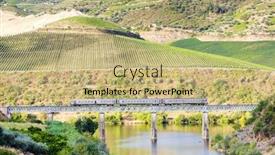  Presentation with train railway - Cool new PPT theme with train on railway viaduct in douro valley portugal backdrop and a coral colored foreground