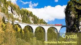  Presentation with train bridge - PPT layouts having customer service support consumer concept background and a dark gray colored foreground