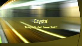  Presentation with vintage steam powered railway train - Presentation featuring train on speed in railway background and a tawny brown colored foreground