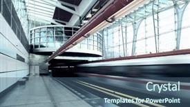  Presentation with train railway - Cool new presentation with train on speed in railway backdrop and a  colored foreground