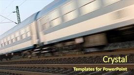  Presentation with blur - PPT theme having train passing by with motion background and a tawny brown colored foreground