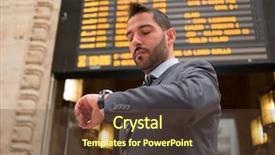  Presentation with commuter - Slides consisting of train schedule - commuter checking time in front background and a tawny brown colored foreground