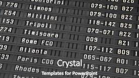  Presentation with airport terminal - Theme featuring train schedule - flight information board in airport background and a dark gray colored foreground
