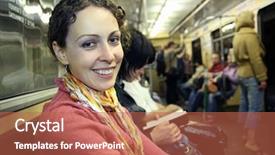 Presentation with metro train - Beautiful slide set featuring train seat - girl in subway metro backdrop and a red colored foreground