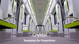  Presentation with automotive interior inside car - Amazing slides having train seat - inside a green empty subway backdrop and a gray colored foreground