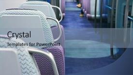  Presentation with underground metro rails - PPT theme featuring train seat - interior of metro in hkongkong background and a  colored foreground