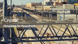  Presentation with station - Slide deck consisting of train-station-in-bari-italy background and a coral colored foreground