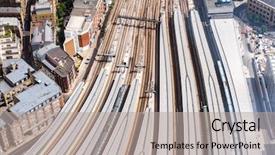  Presentation with london tube - Presentation with train station in london background and a light gray colored foreground