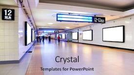 Presentation with station - Audience pleasing theme consisting of train station underpass backdrop and a light blue colored foreground