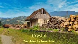  Presentation with piles - Beautiful presentation design featuring train-station-with-piles backdrop and a tawny brown colored foreground