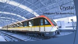  Presentation with diesel - Theme enhanced with train stop in the railway background and a teal colored foreground