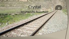  Presentation with engineering - Colorful PPT layouts enhanced with train track and tunnel backdrop and a  colored foreground