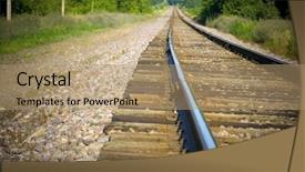 Presentation with running tracks - Beautiful presentation theme featuring train tracks running away backdrop and a  colored foreground