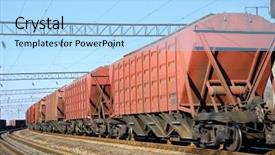  Presentation with transportation rail - Presentation theme featuring train transportation of cargoes background and a light blue colored foreground