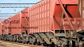  Presentation with freight transportation - Beautiful presentation featuring train transportation of cargoes backdrop and a coral colored foreground