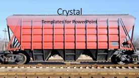  Presentation with rail freight transportation - Presentation theme with train transportation of cargoes background and a light blue colored foreground