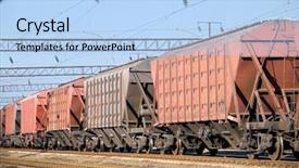 Presentation with rail transportation - Slide deck consisting of train transportation of cargoes background and a light blue colored foreground