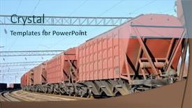  Presentation with rail transportation - Amazing presentation theme having train transportation of cargoes backdrop and a light blue colored foreground