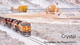  Presentation with changing season - Slide deck featuring train transporting tank cars season background and a soft green colored foreground