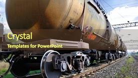  Presentation with oil tanks - Slides consisting of train transports tanks with oil background and a tawny brown colored foreground