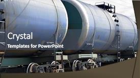  Presentation with fuel oil - Presentation theme with train transports tanks with oil background and a ocean colored foreground