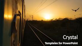  Presentation with train - Cool new PPT theme with train trip in india sunset backdrop and a black colored foreground
