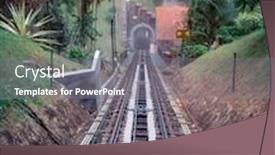  Presentation with tram - Presentation theme consisting of train-tunnel-on-the-way background and a gray colored foreground