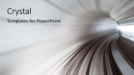  Presentation with train - Colorful PPT theme enhanced with train tunnel view in high backdrop and a light gray colored foreground