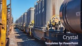  Presentation with train railway - Slides having train-wagon-tanker-for-goods background and a wine colored foreground