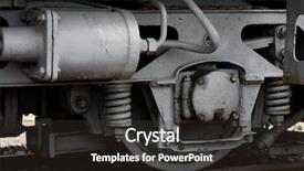  Presentation with ac and fan - Beautiful PPT theme featuring train wheel - detail o fan old locomotive backdrop and a dark gray colored foreground