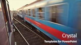  Presentation with bullet train - Cool new presentation theme with train window view with another backdrop and a wine colored foreground