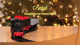  Presentation with christmas tree - Slide deck having train with christmas tree background and a tawny brown colored foreground