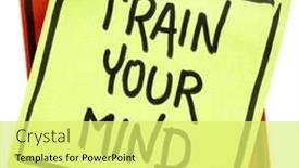  Presentation with black ink - Cool new theme with train-your-mind-advice backdrop and a yellow colored foreground