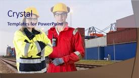  Presentation with tracks - Presentation having trained ressources - two rail transport transit guards background and a sky blue colored foreground