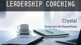  Presentation with coaching - Presentation design consisting of trained ressources - workplace with tablet and documents background and a  colored foreground