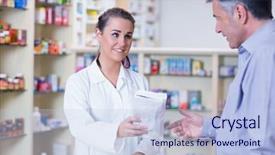  Presentation with medical pills - Colorful slide deck enhanced with trainee giving a bag backdrop and a light blue colored foreground