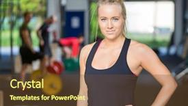  Presentation with hip - Cool new PPT theme with trainer - portrait of confident woman backdrop and a tawny brown colored foreground