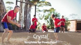  Presentation with obstacle course - Cool new presentation theme with trainer instructing kids during tyres backdrop and a coral colored foreground