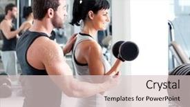  Presentation with personal training - Colorful presentation enhanced with trainer man with weight training backdrop and a lemonade colored foreground