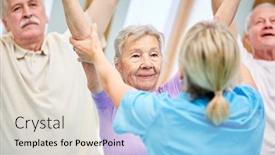  Presentation with gymnastics - Colorful slide deck enhanced with trainer-supports-seniors-in-gymnastics backdrop and a lemonade colored foreground