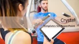  Presentation with trainer - Slide deck enhanced with trainer working with athlete background and a soft green colored foreground